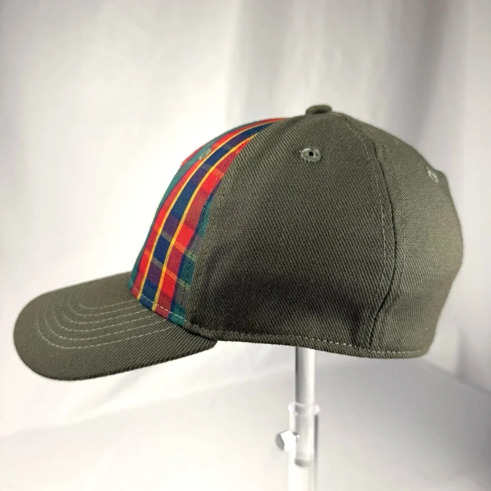 Boy Scouts Of America Webelo Fitted Hat Green S/M Embroidered Plaid 6 Panel‎
